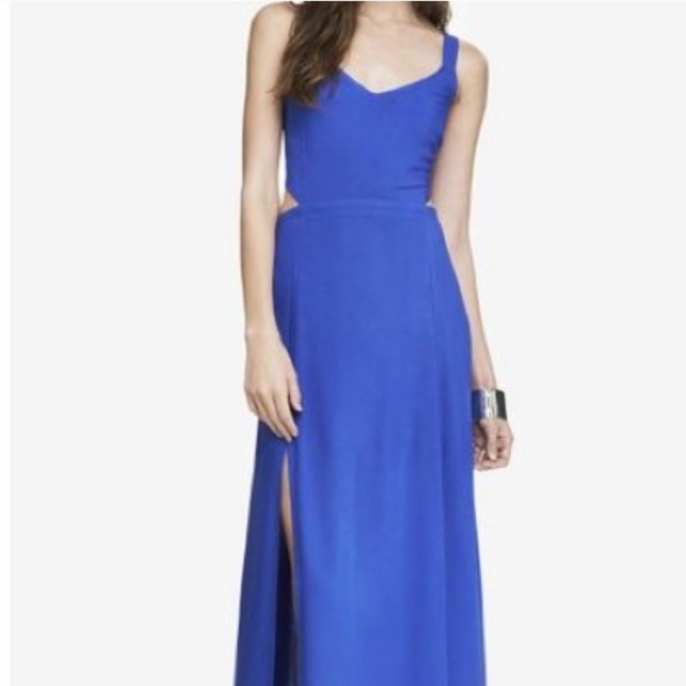 Nwot Royal Blue Open Back Maxi Dress
